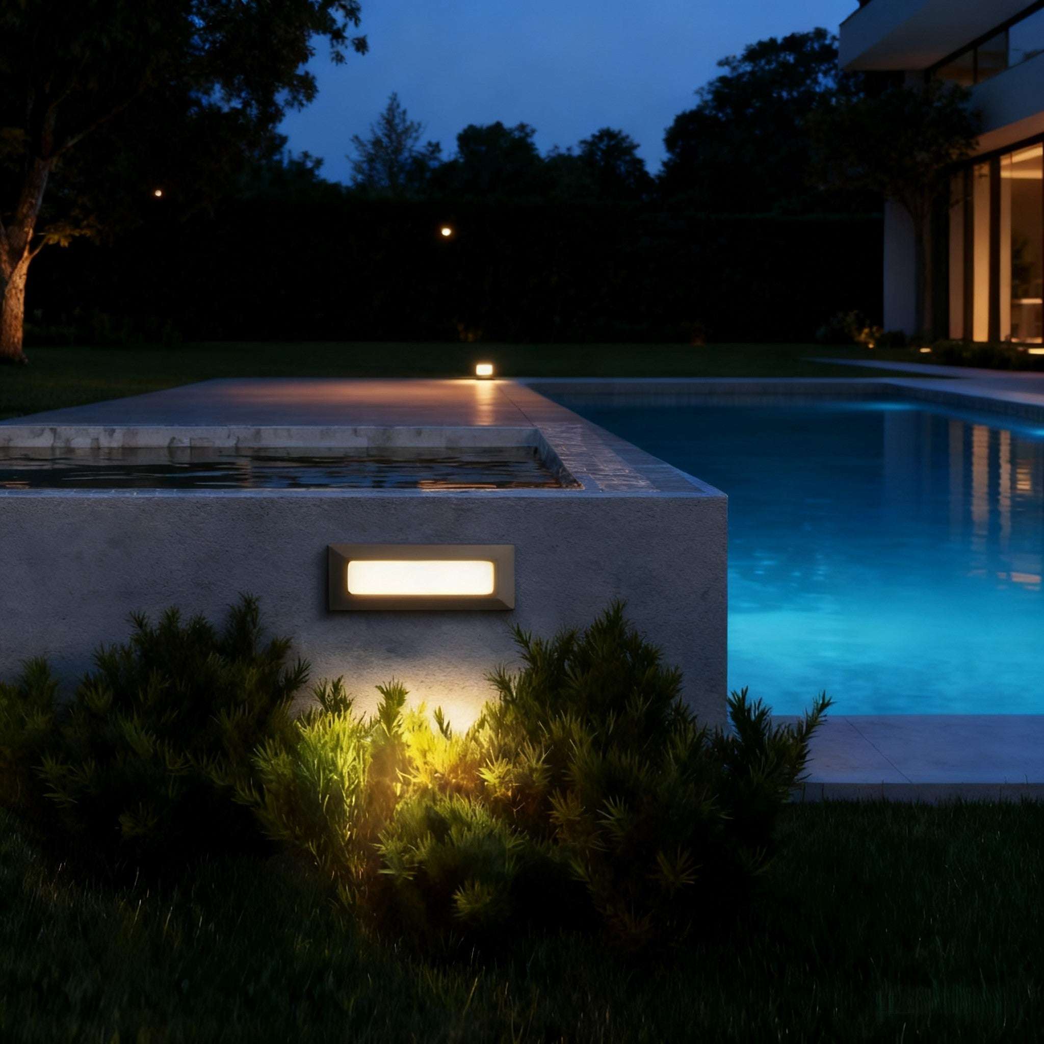 Arcato Minimalist Black LED Deck Step Light - Wall Light withSensor for Stairs/Garden 
