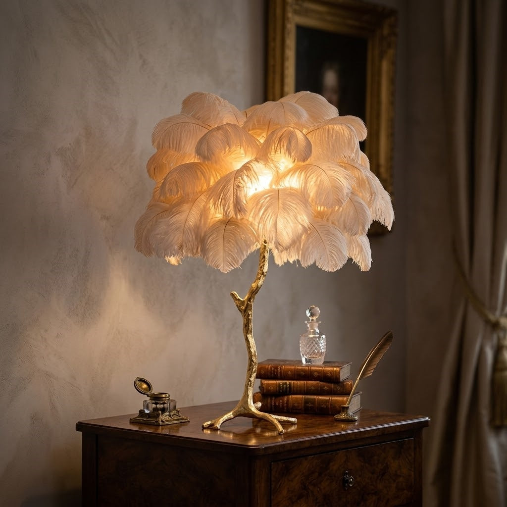 Feather Table Lamps for Soft Decorative Lighting
