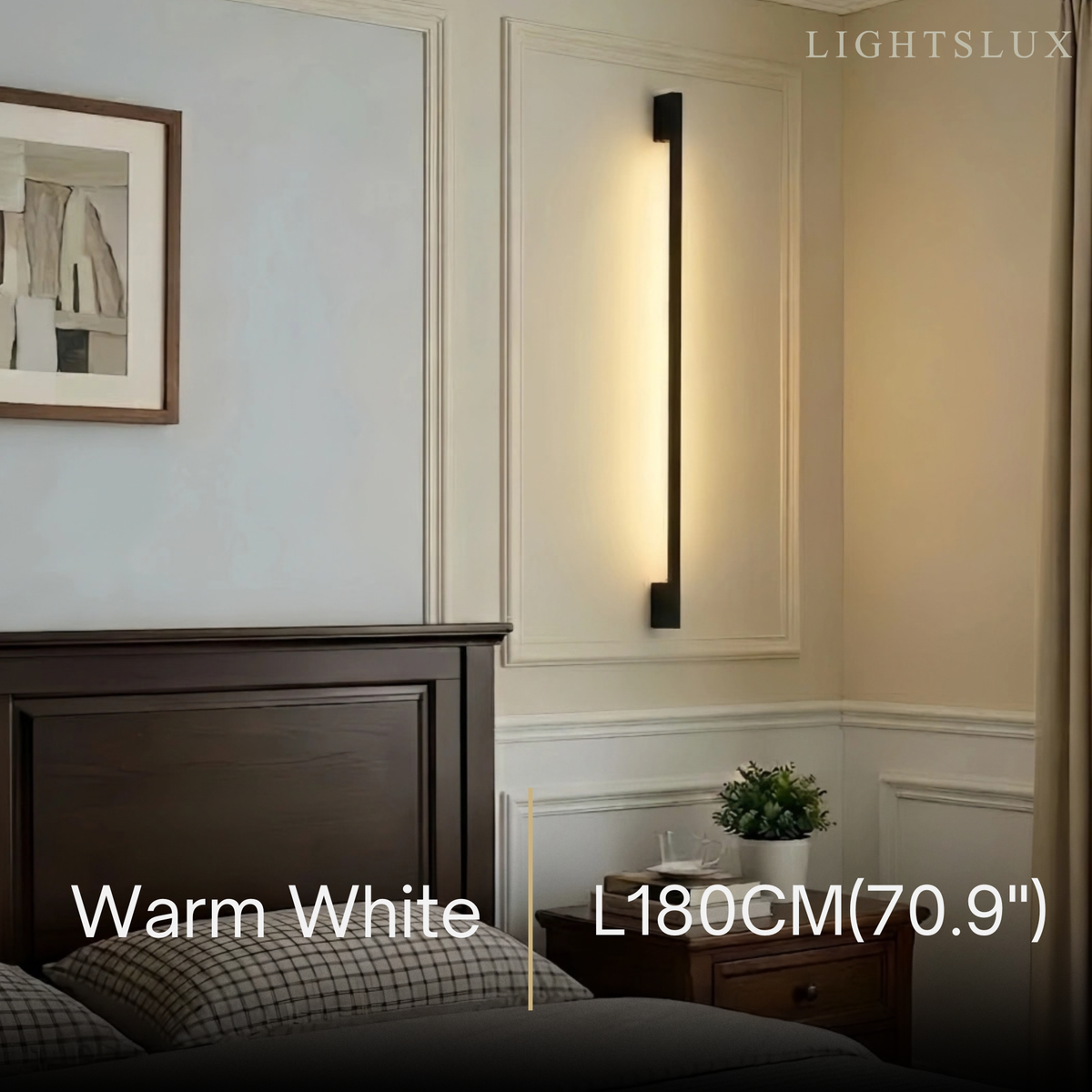 Arcato Modern Linear LED Wall Lamp – Black Wall-Mounted Light for Living Room