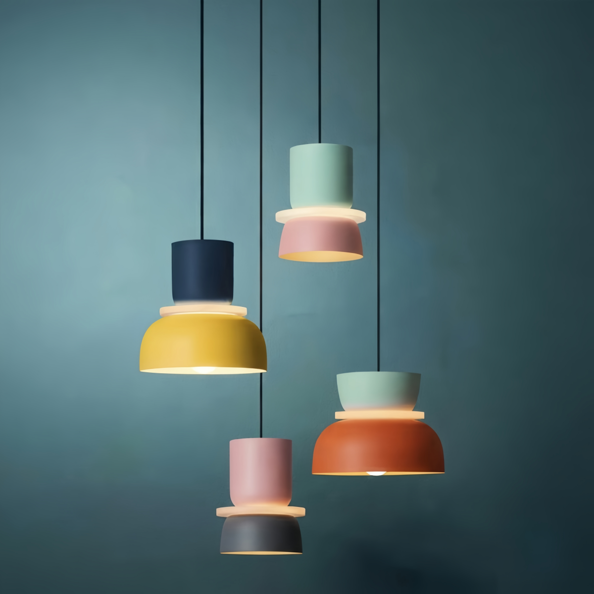 Morandia Art Deco Contrast Color Pendant Light - Metal Design for Dining Room