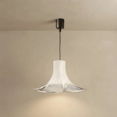 Vetro Art Deco Flared Glass Pendant Light -- Green/Grey/White for Dining Room