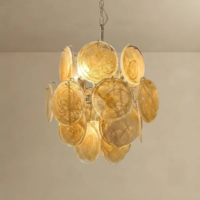Vetro Art Deco  Chandelier -- Dimmable 3-Color Change for Dining Room