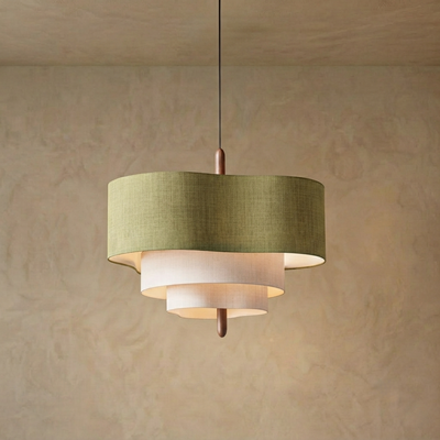 Zenno Modern Fabric Pendant Light – Green for Dining Room