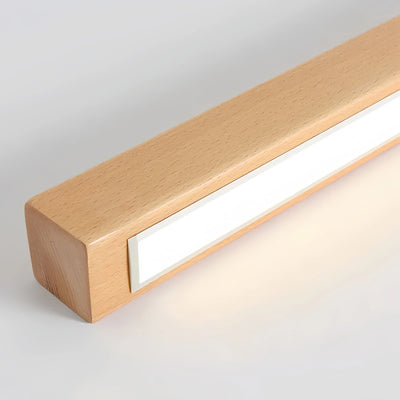 Zenno Minimalist Linear Ceiling Light -- Natural Wood/Walnut for Hallway