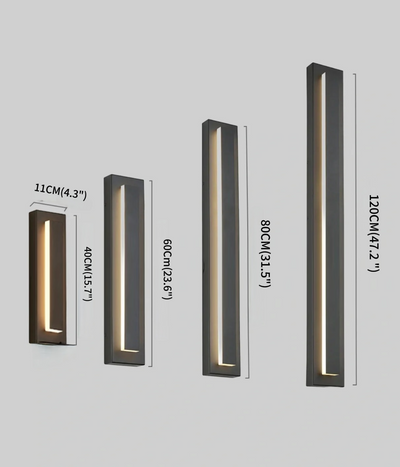 Prisma Modern Metal & Acrylic Wall Lamp - Black Rectangular Design for Garden