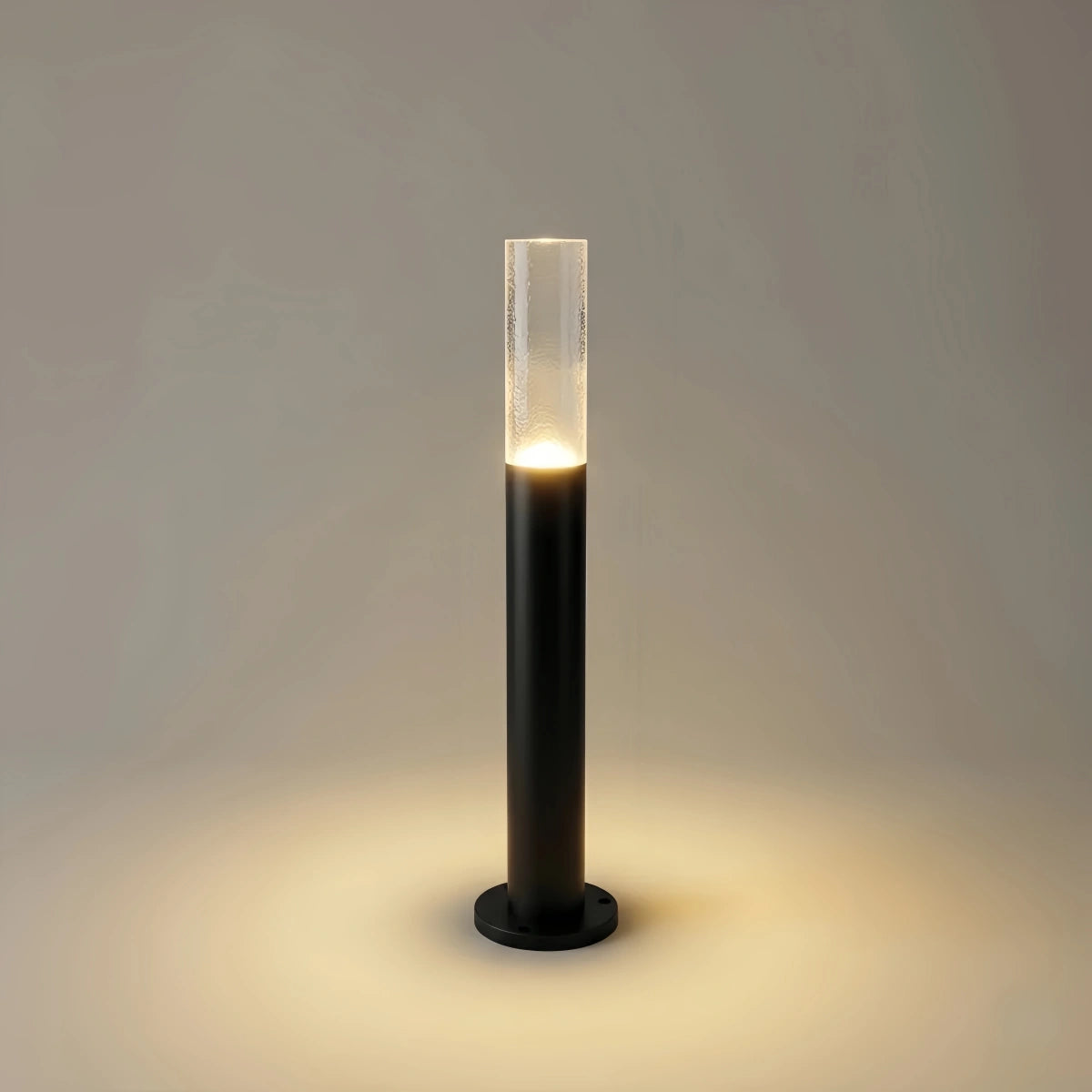 Irondale Modern Pathway Lights - Black Metal/Acrylic Cylindrical Design Garden