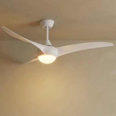 Zenno Modern Ceiling Fan Light with LED -- Walnut Wood Grain for Living Room