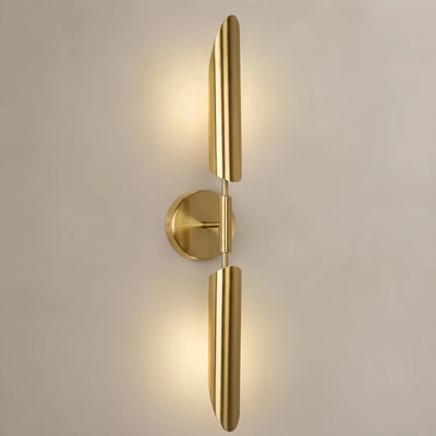 Excelis Modern Linear Wall Lamp - Gold Metal & Glass for Garden/Corridor