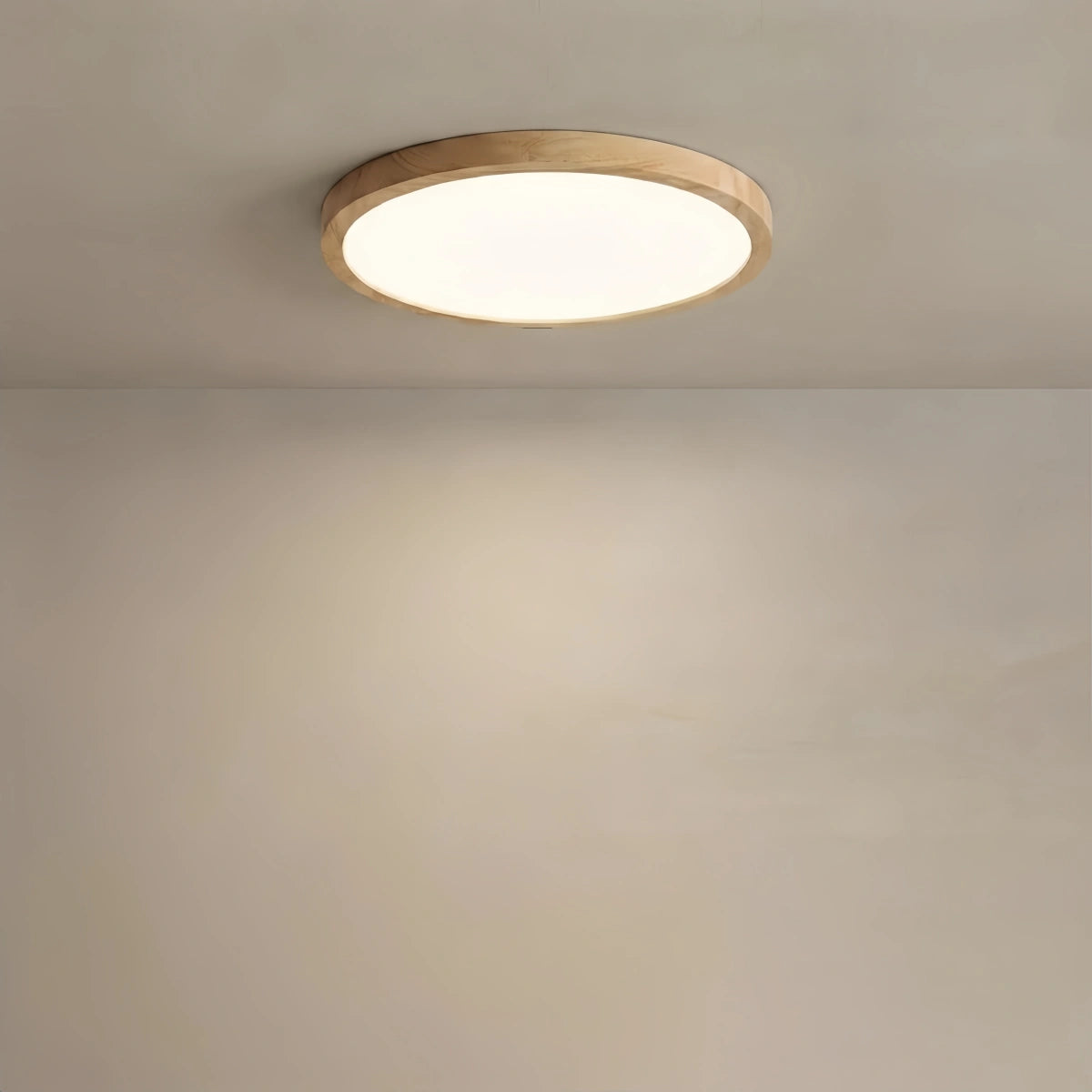 Zenno Wabi-sabi Modern Round Dimmable Ceiling Light – Wood/Acrylic for Living Room