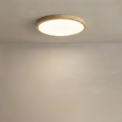 Zenno Wabi-sabi Modern Round Dimmable Ceiling Light – Wood/Acrylic for Living Room
