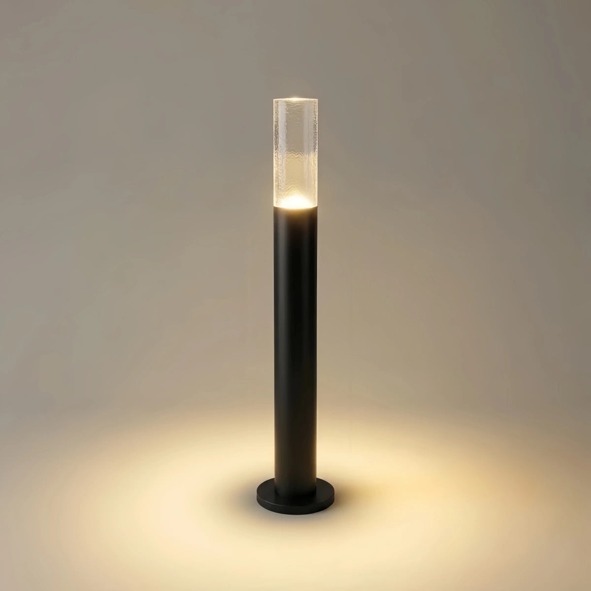 Irondale Modern Pathway Lights - Black Metal/Acrylic Cylindrical Design Garden