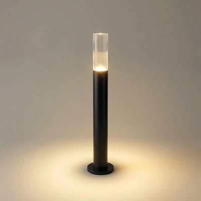 Irondale Modern Pathway Lights - Black Metal/Acrylic Cylindrical Design Garden