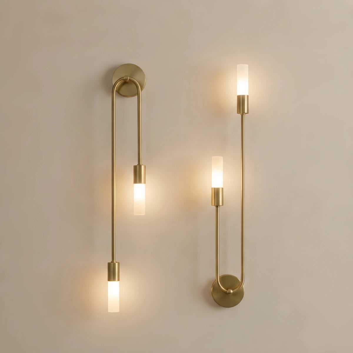 Excelis Modern U-Shaped Linear Wall Light – Gold Metal for Bedroom/Living Room
