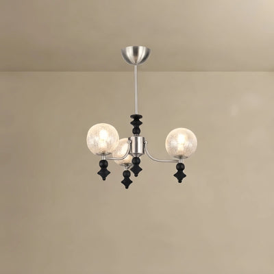 Velora Modern Natural Chandelier with Glass Shades for Living Spaces