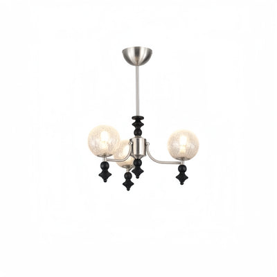 Velora Modern Natural Chandelier with Glass Shades for Living Spaces