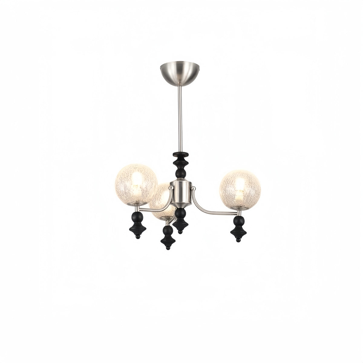 Velora Modern Natural Chandelier with Glass Shades for Living Spaces