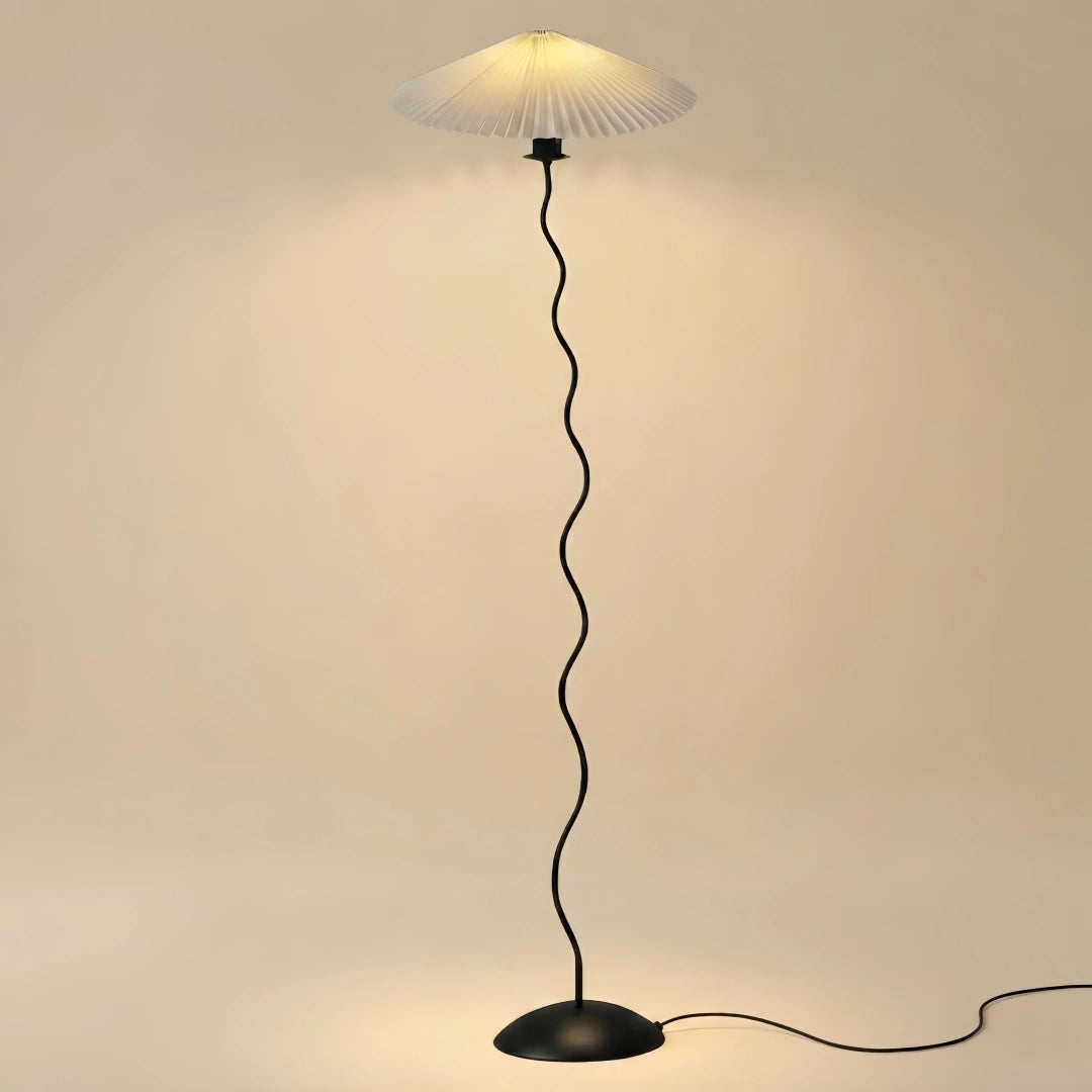 Zenno Modern Floor Lamp - Green/Red/White Metal & Fabric for Bedroom