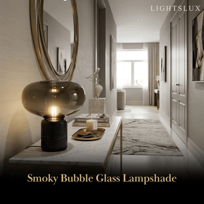 Vetro Luxury Table Lamp – Smoke Grey or Amber for Bedroom