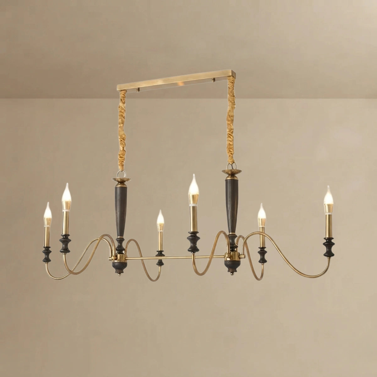 Irondale Vintage Iron Chandelier – Glass Shade Multi-Light Fixture for Living Room