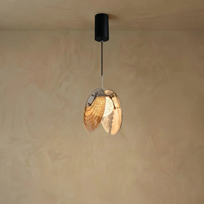 Lunara Modern Glass Disc Pendant Light--Amber/Smoke Grey for Living Room