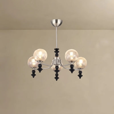 Velora Modern Natural Chandelier with Glass Shades for Living Spaces