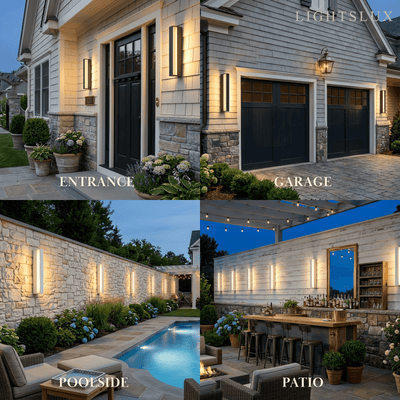 Arcato Modern Rectangular Outdoor Wall Lamp – Metal Sensor Light Garden/Patio