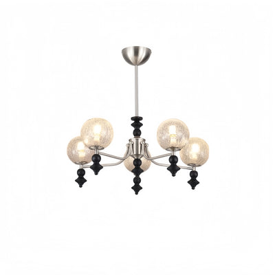 Velora Modern Natural Chandelier with Glass Shades for Living Spaces
