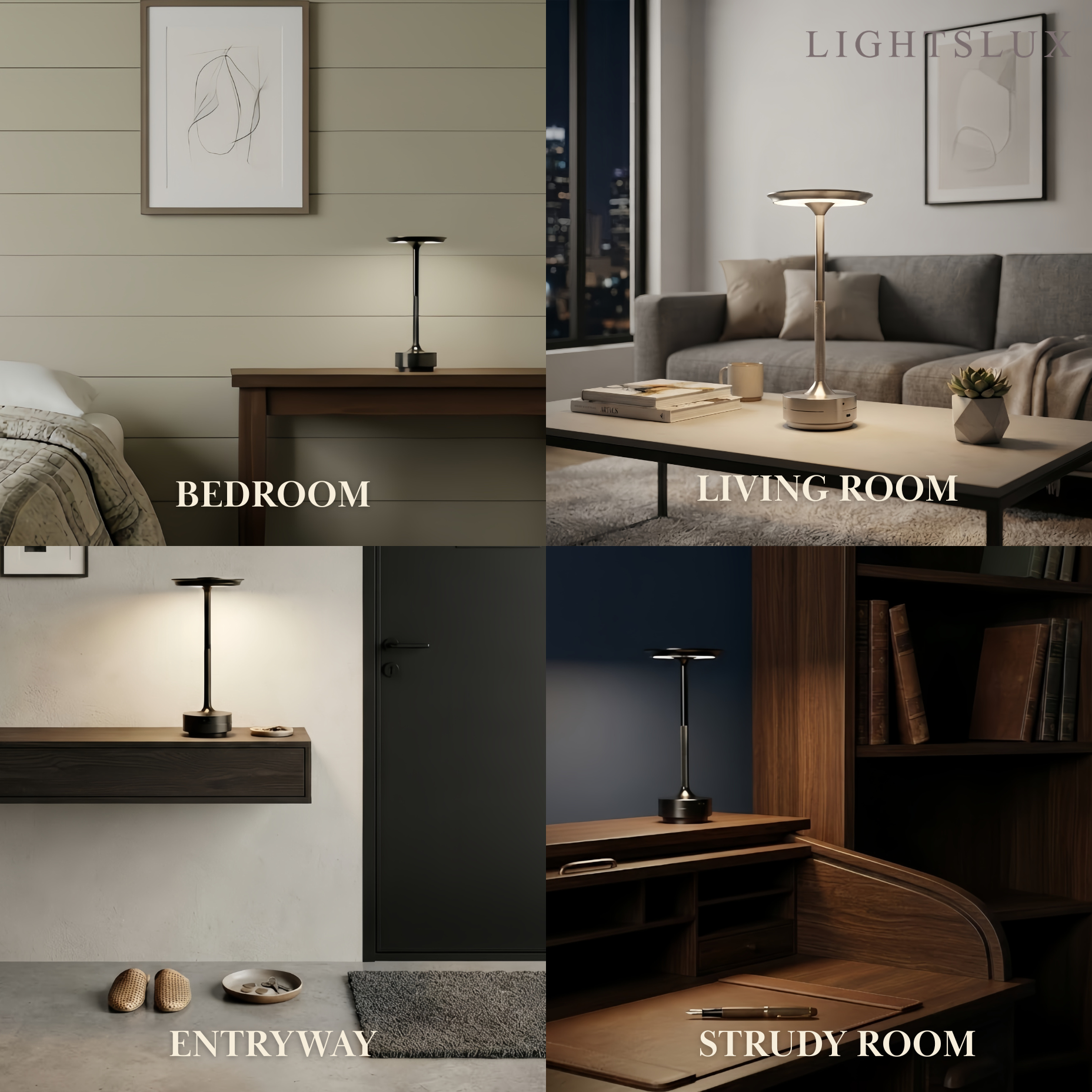 Arcato Modern Rechargeable Table Lamp – Touch Dimming & 3 Color Temperatures