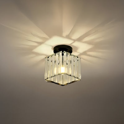 Vetro Modern Ceiling Lamp Metal/Crystal Design in Black/Gold/Silver for Bedroom