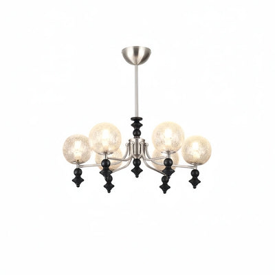 Velora Modern Natural Chandelier with Glass Shades for Living Spaces