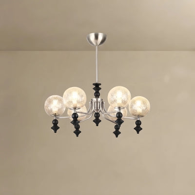 Velora Modern Natural Chandelier with Glass Shades for Living Spaces