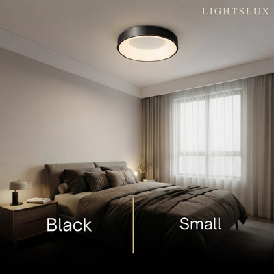 Arcato Modern Flush Mount Ceiling Light – Gold/ Black LED for Living Room