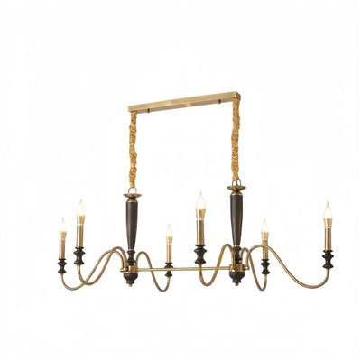Irondale Vintage Iron Chandelier – Glass Shade Multi-Light Fixture for Living Room