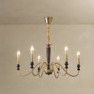 Irondale Vintage Iron Chandelier – Glass Shade Multi-Light Fixture for Living Room