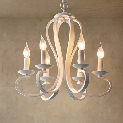 Excelis Vintage Candle Chandelier - Metal Multi-Light Fixture for Dining Room/Living Room