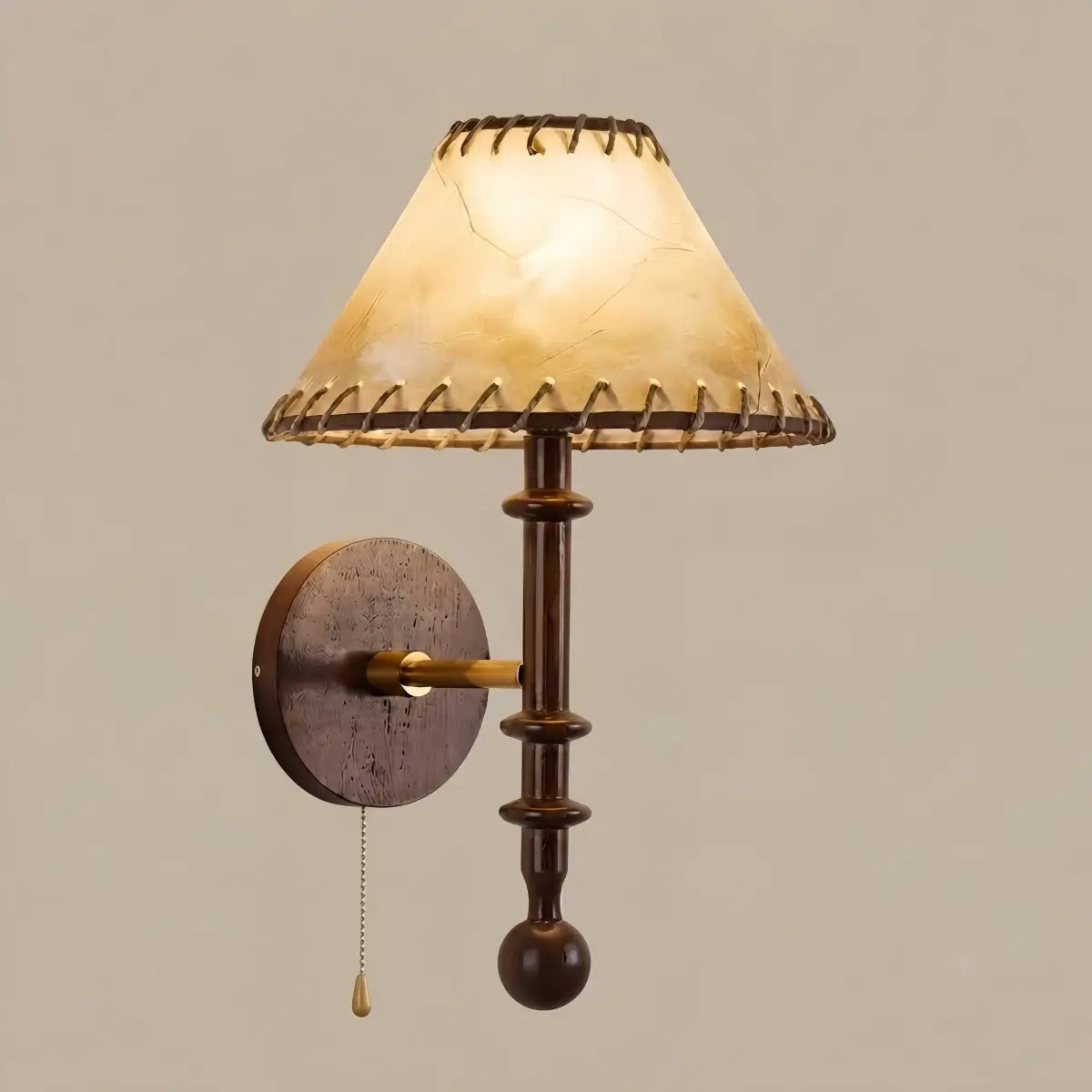 Lunara Mid-Century Wall Lamp -- Black Walnut for Bedroom Living Room