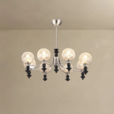 Velora Modern Natural Chandelier with Glass Shades for Living Spaces