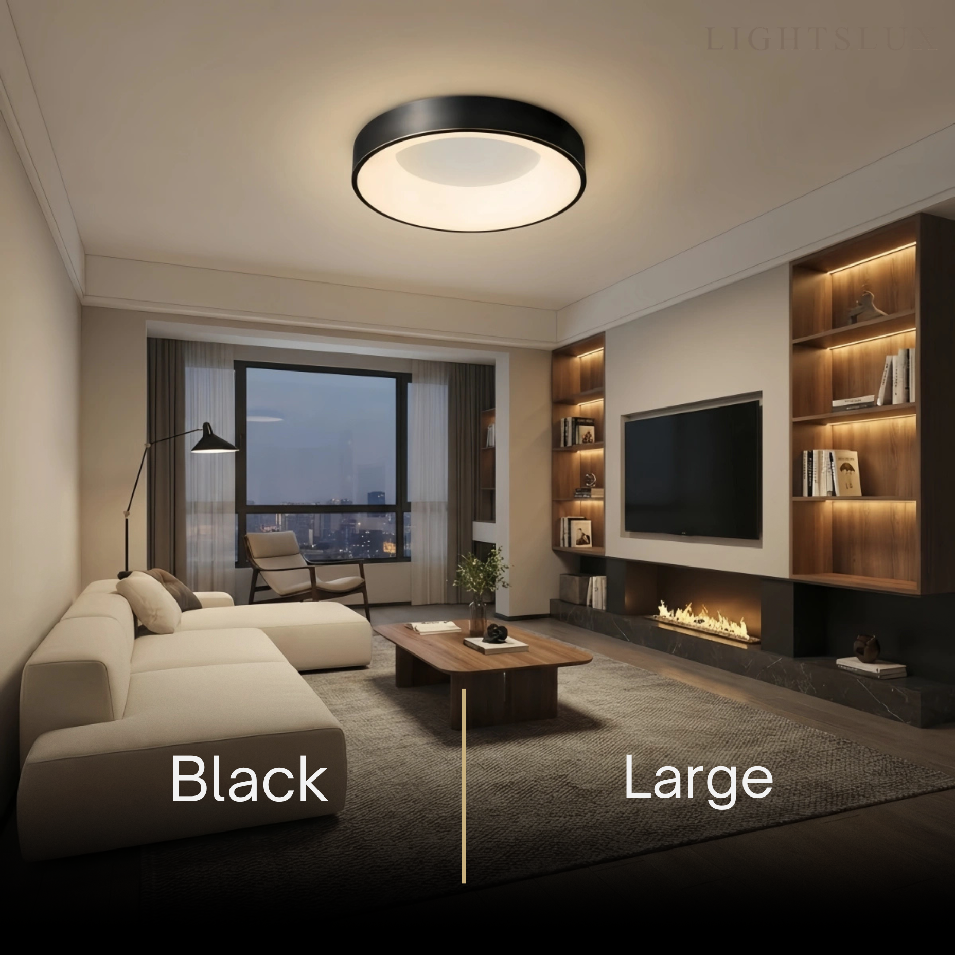 Arcato Modern Flush Mount Ceiling Light – Gold/ Black LED for Living Room