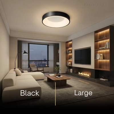 Arcato Modern Flush Mount Ceiling Light – Gold/ Black LED for Living Room