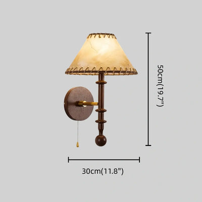 Lunara Mid-Century Wall Lamp -- Black Walnut for Bedroom Living Room