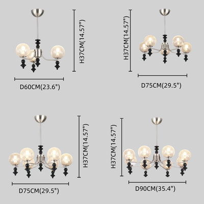 Velora Modern Natural Chandelier with Glass Shades for Living Spaces