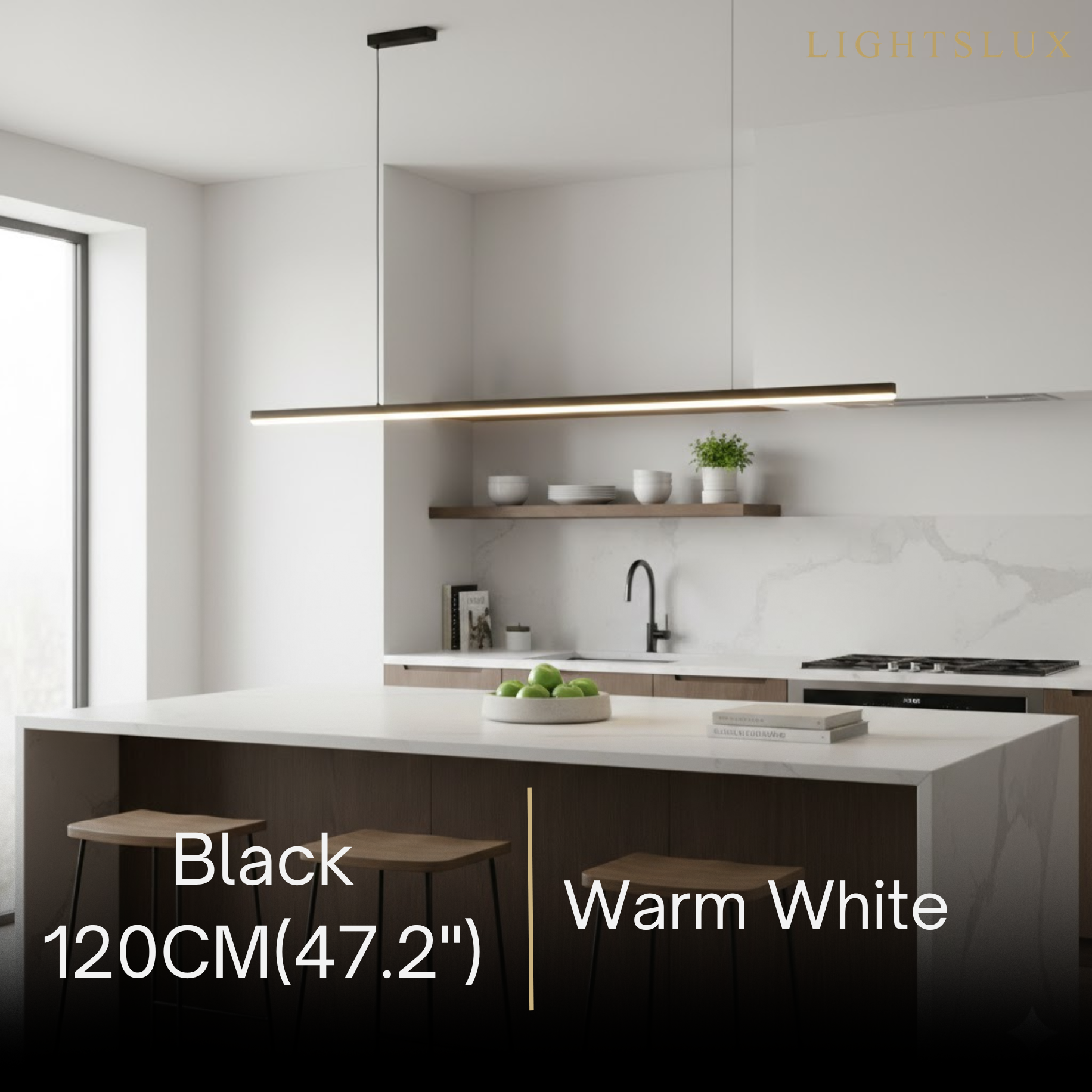 Arcato Modern LED Pendant Light – White/Black Metal/Glass for Dining Room