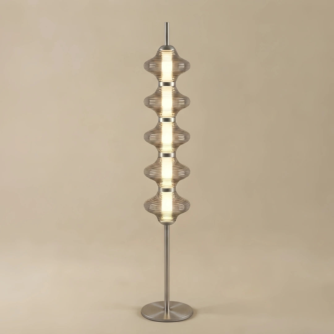 Modern Metal/Glass Floor Lamp -  Lantern Design for Bedroom