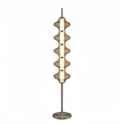 Vivara Modern Metal/Glass Floor Lamp - Orange Lantern Design for Bedroom