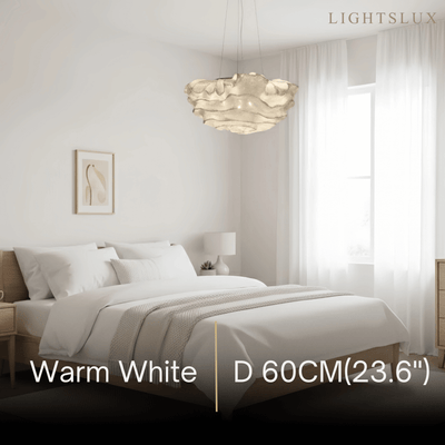Excelis Art Deco Cloud-Shaped White Pendant Light