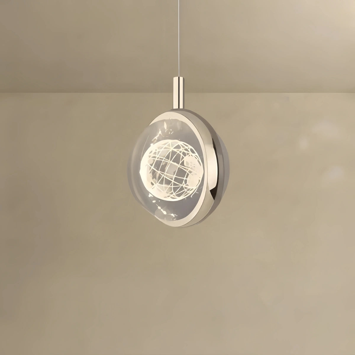Vivara Art Deco Gold Pendant Light – Globular Metal/Crystal for Bedroom
