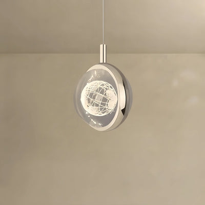 Vivara Art Deco Gold Pendant Light – Globular Metal/Crystal for Bedroom