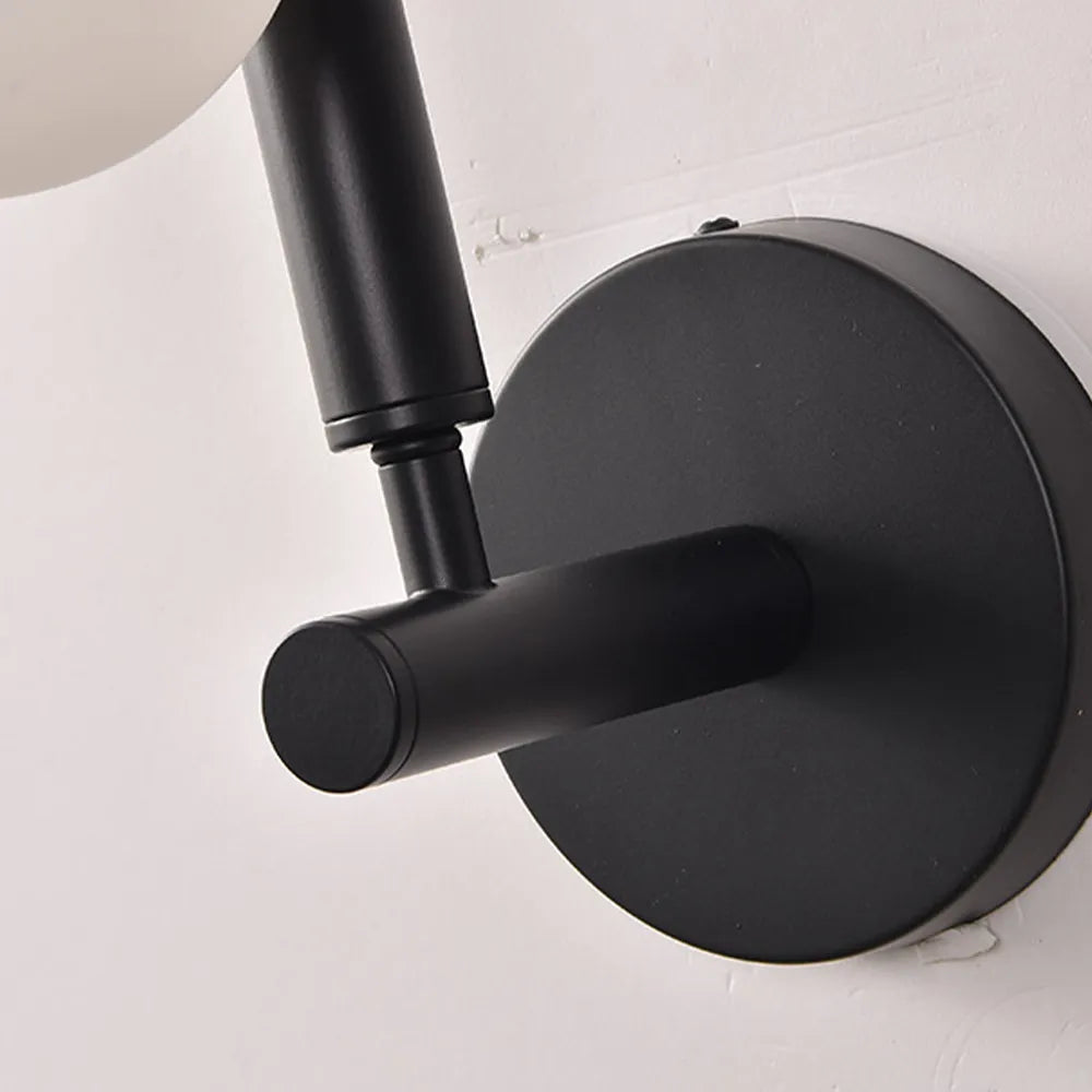 Modern Wall Light - Gold/Black Metal & Glass Globular Design for Dining Room