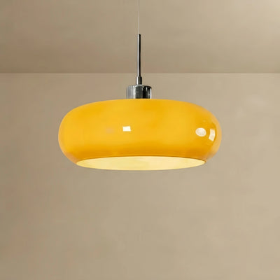Crema Modern Pendant Light – Orange Metal Fixture for Dining Room