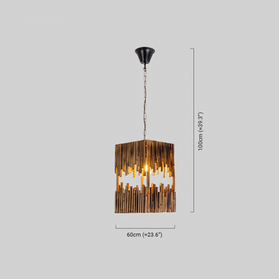 Vintage Rectangular Pendant Light Dimension